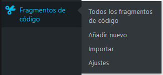 Nueva opción en el menú de WordPress