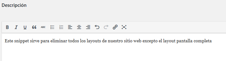 Descripción del snippet